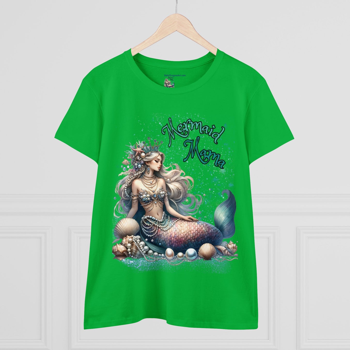 Lux Mermaid Mom Women's Midweight Cotton Tee - Best Mom Gift