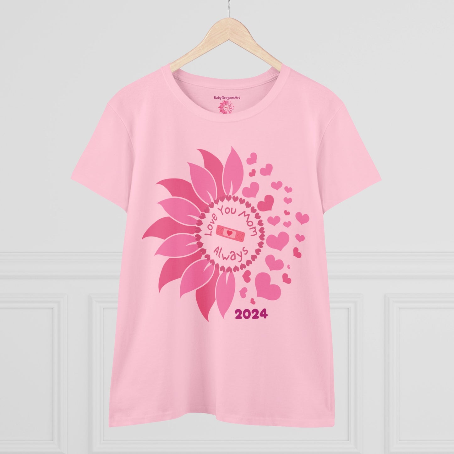 Love You Mom Always 2024 Women's Midweight Cotton Tee - Best Mom Gift