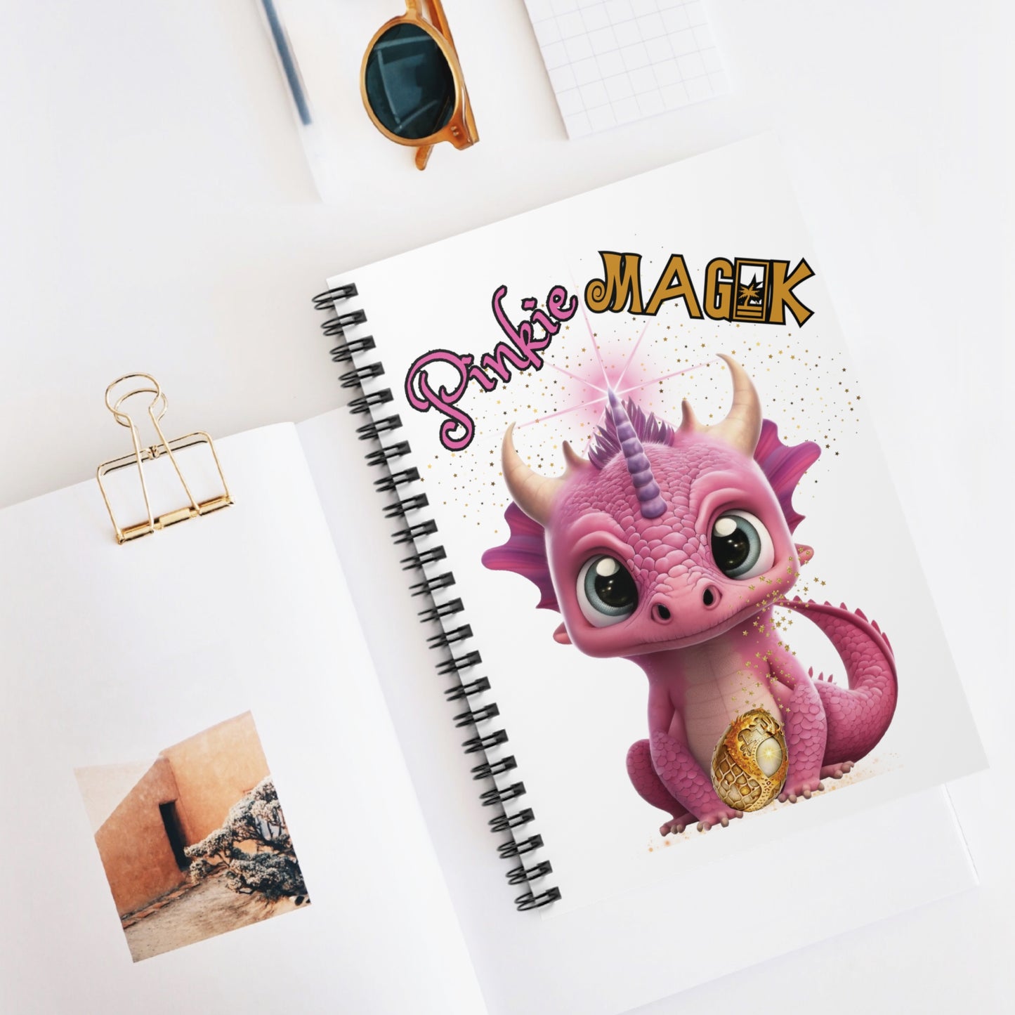 Pinkie Magik With Her Golden Dragon Egg Spiral Notebook - Ruled Line - Perfect Gift