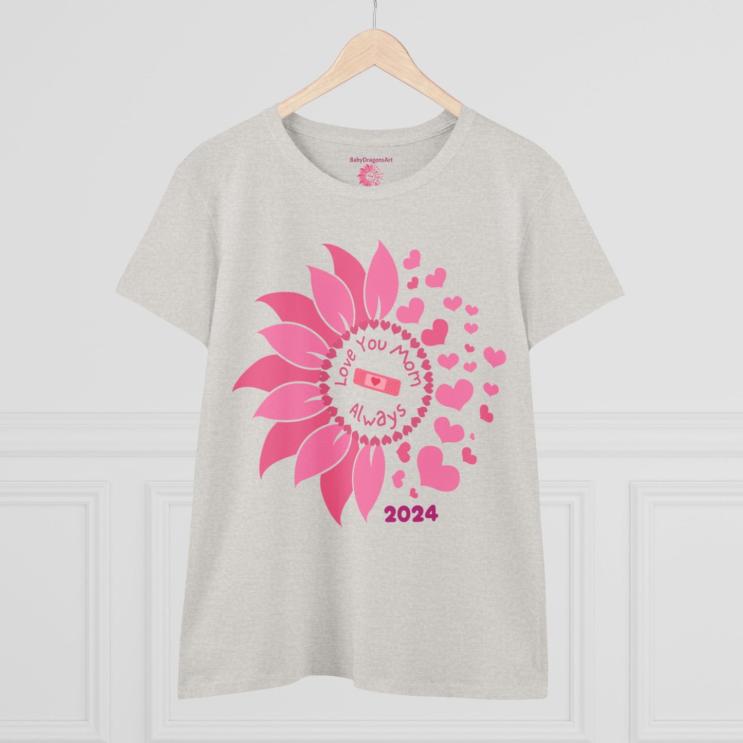Love You Mom Always 2024 Women's Midweight Cotton Tee - Best Mom Gift