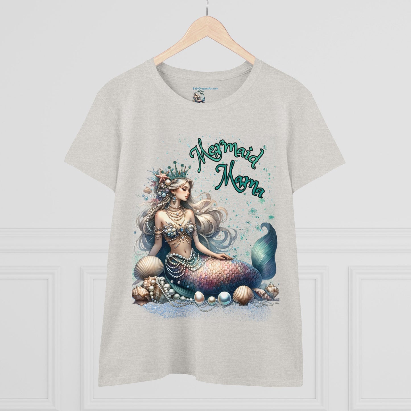 Lux Mermaid Mom Women's Midweight Cotton Tee - Best Mom Gift