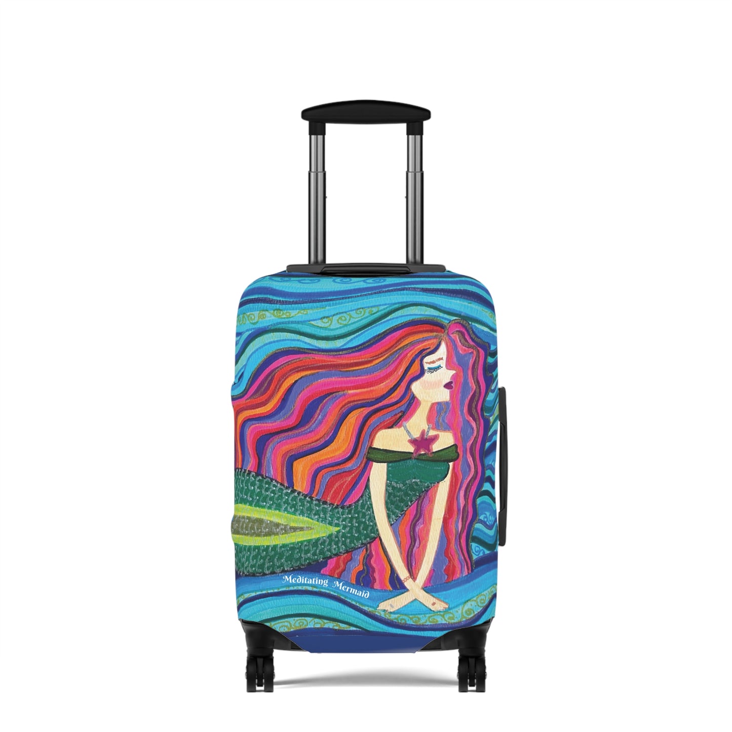 Meditating MERMAID Luggage Cover - Perfect Gift For Mermaid And Meditation Lovers