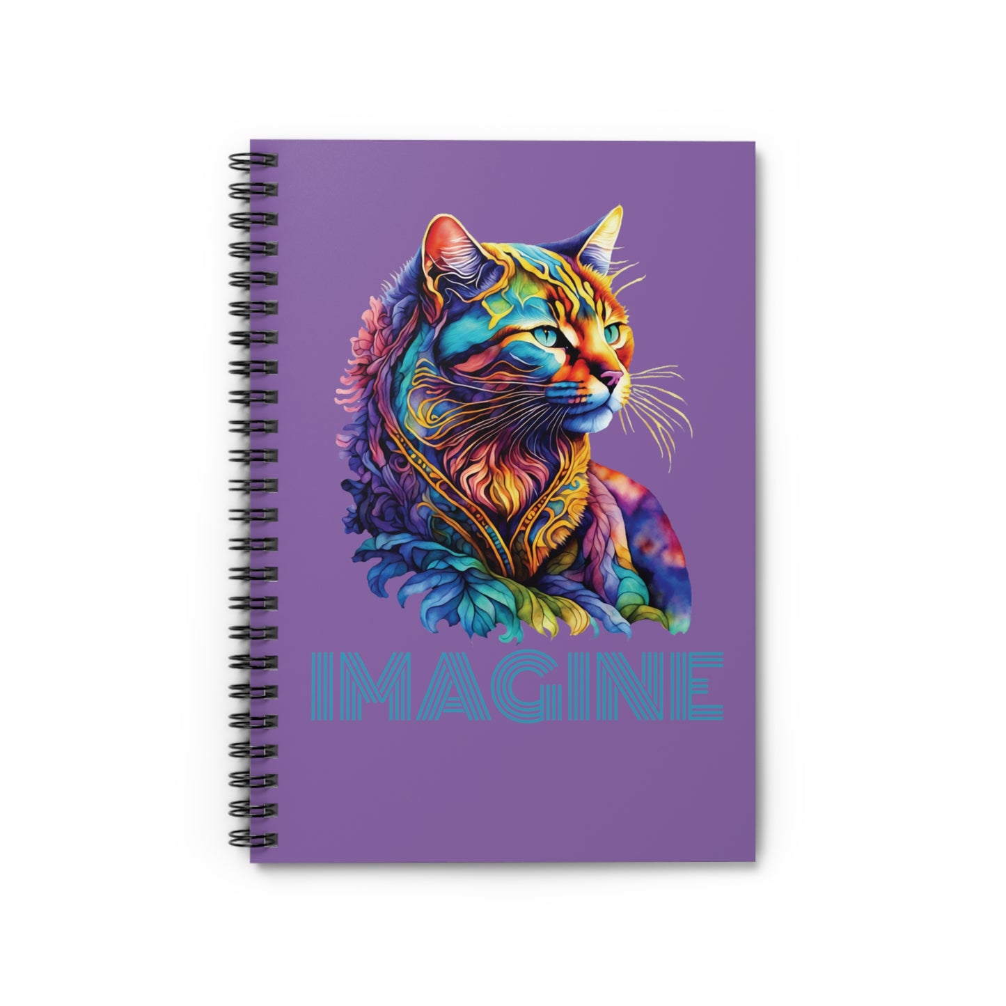 Cat IMAGINE lavender Spiral Notebook - Ruled Line, Perfect Gift For Cat Lovers