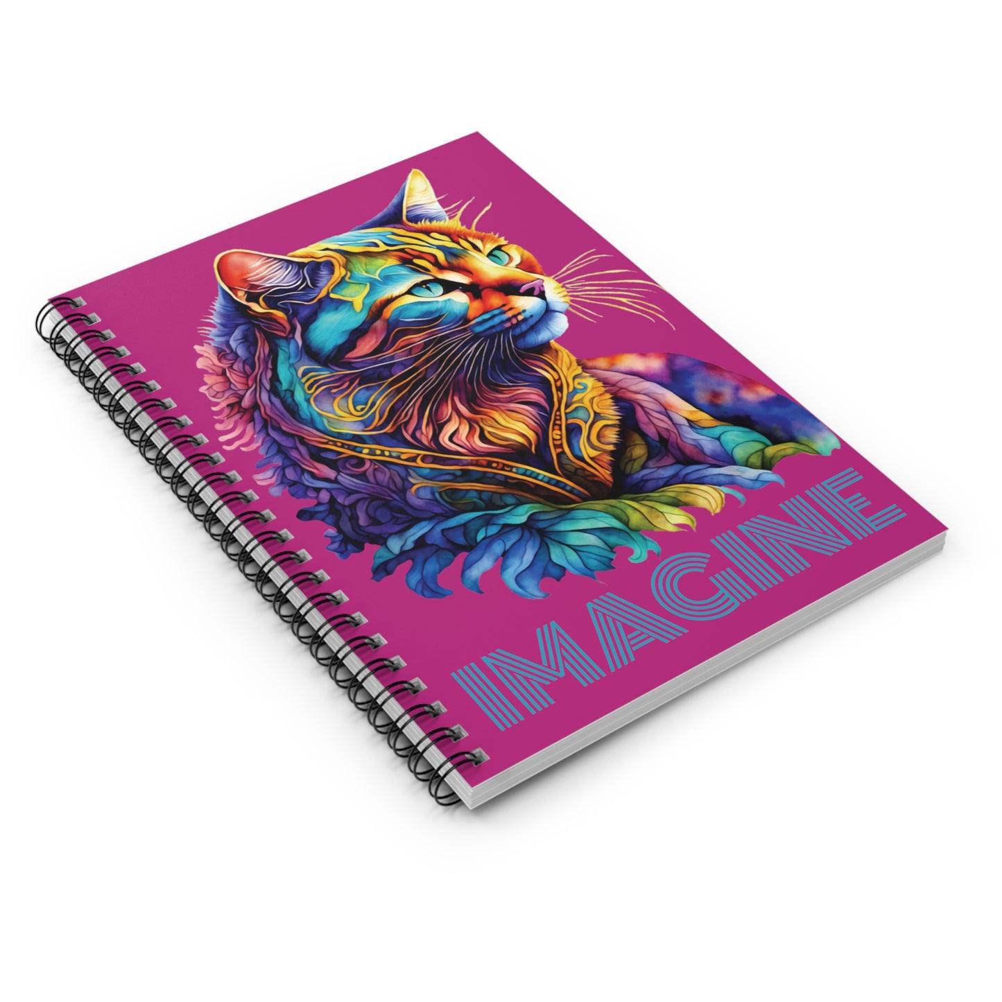 Cat IMAGINE pink Spiral Notebook - Ruled Line - Perfect Gift