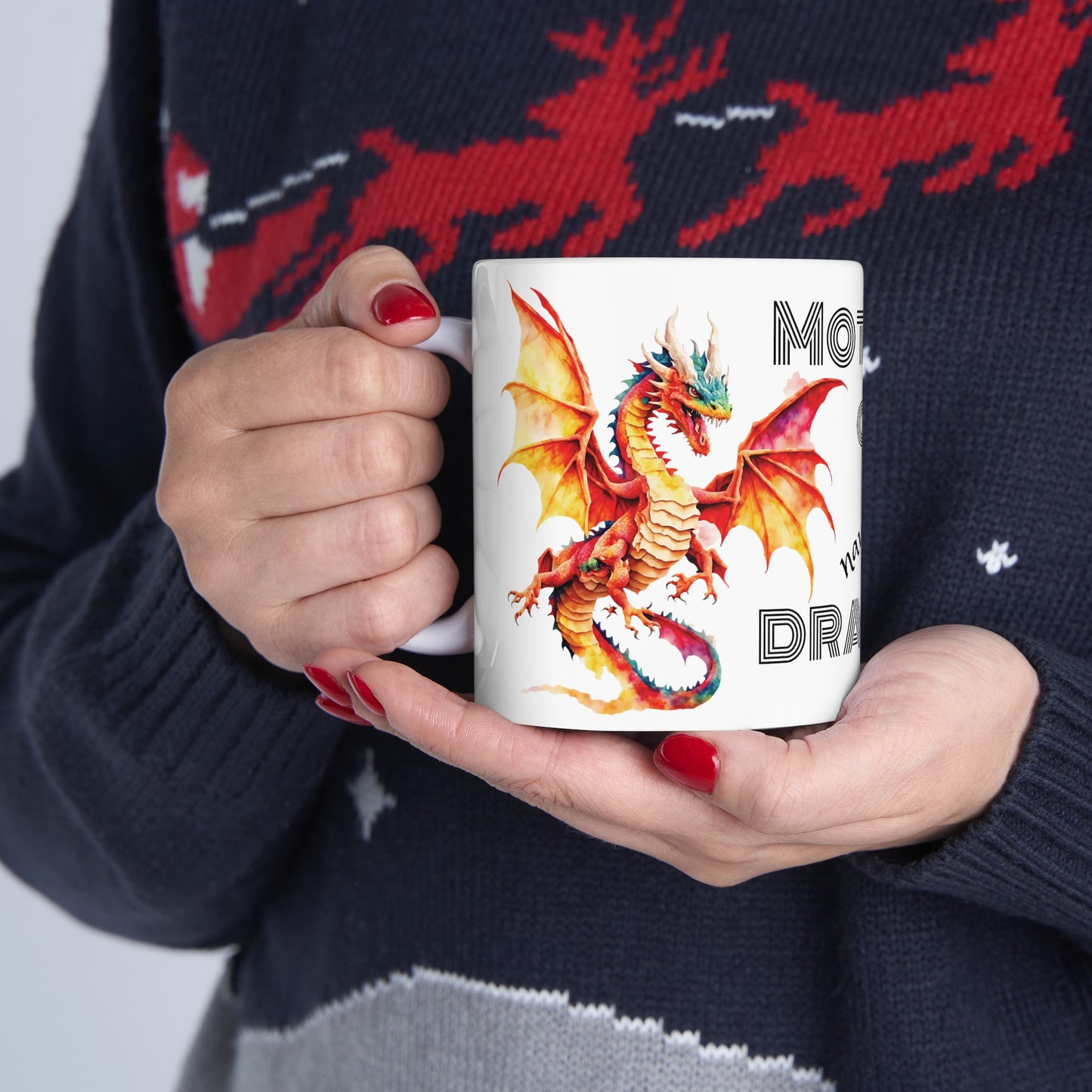 Mother Of 'naughty' Dragons Ceramic Mug (11oz) - Perfect Gift  Mothers Day