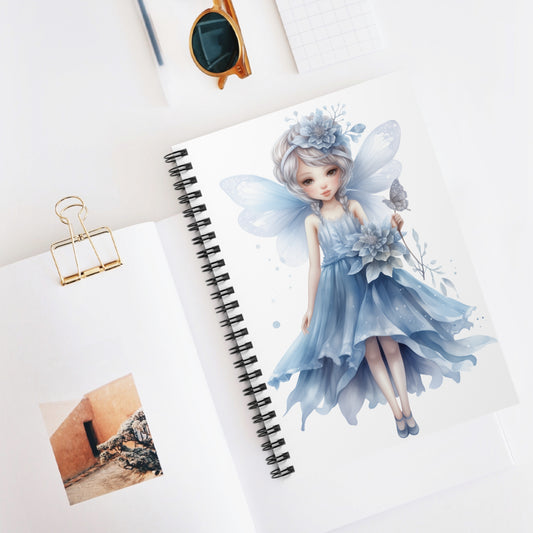 Blu Fairy Girl Spiral Notebook - Ruled Line - Perfect Gift For Girls Of All Ages